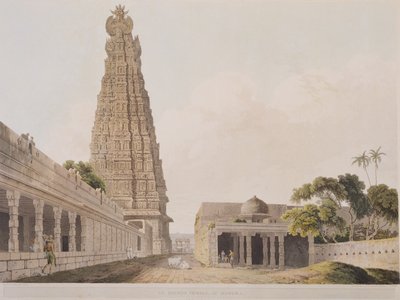 Hindoo Temple at Madura, plate XVI from Oriental Scenery, published 1798 by Thomas Daniell